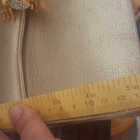 Genuine Leather Vintage 50,s Morris Moscowitz Gold Satchel with Bee Accent - Picture 7 of 8